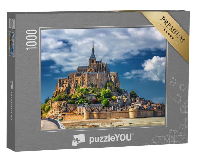 Puzzle de 1000 pièces « Île à marée du Mont Saint-Michel, Normandie, Nord de la France »