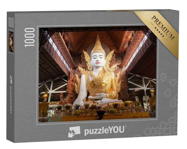 Puzzle de 1000 pièces « Statue géante de Bhudda assis, temple de Bouddha de Ngahtatgyi, Myanmar »