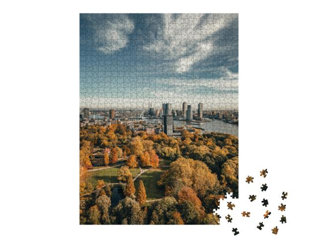 Puzzle de 1000 pièces « Skyline de Rotterdam, Pays-Bas »