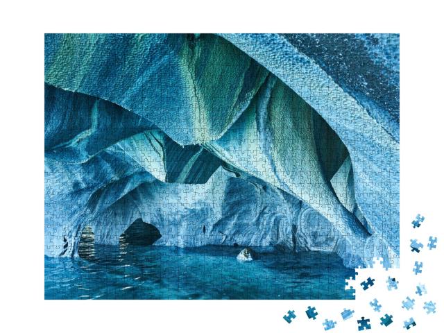 Puzzle de 1000 pièces « Grottes de marbre turquoise de Patagonie, Chili »