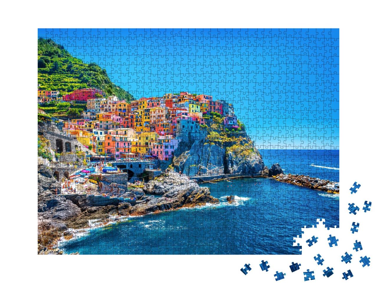 Puzzle de 1000 pièces « Cinque Terre, architecture traditionnelle italienne »