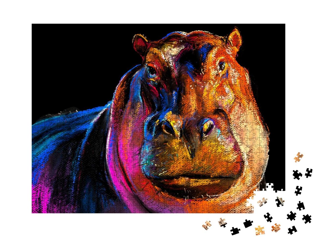 Puzzle de 1000 pièces « Un hippopotame »