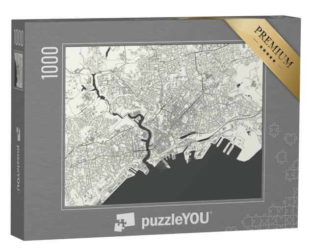 Puzzle de 1000 pièces « Carte vectorielle de la ville de Brest, Finistère, Bretagne, France »