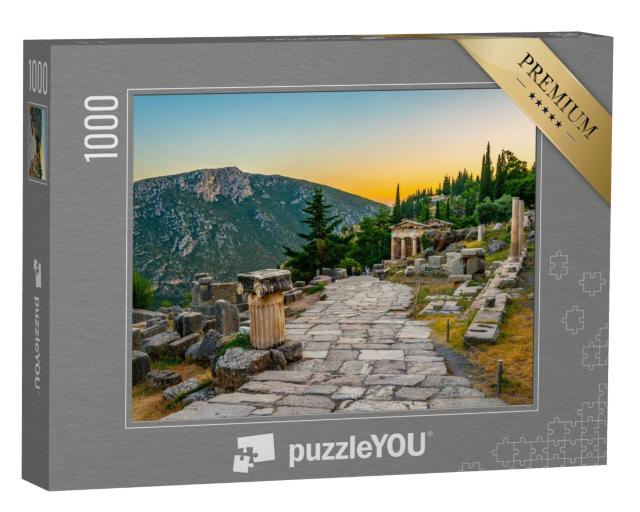 Puzzle de 1000 pièces « Coucher de soleil sur Delphes, site antique, Grèce »