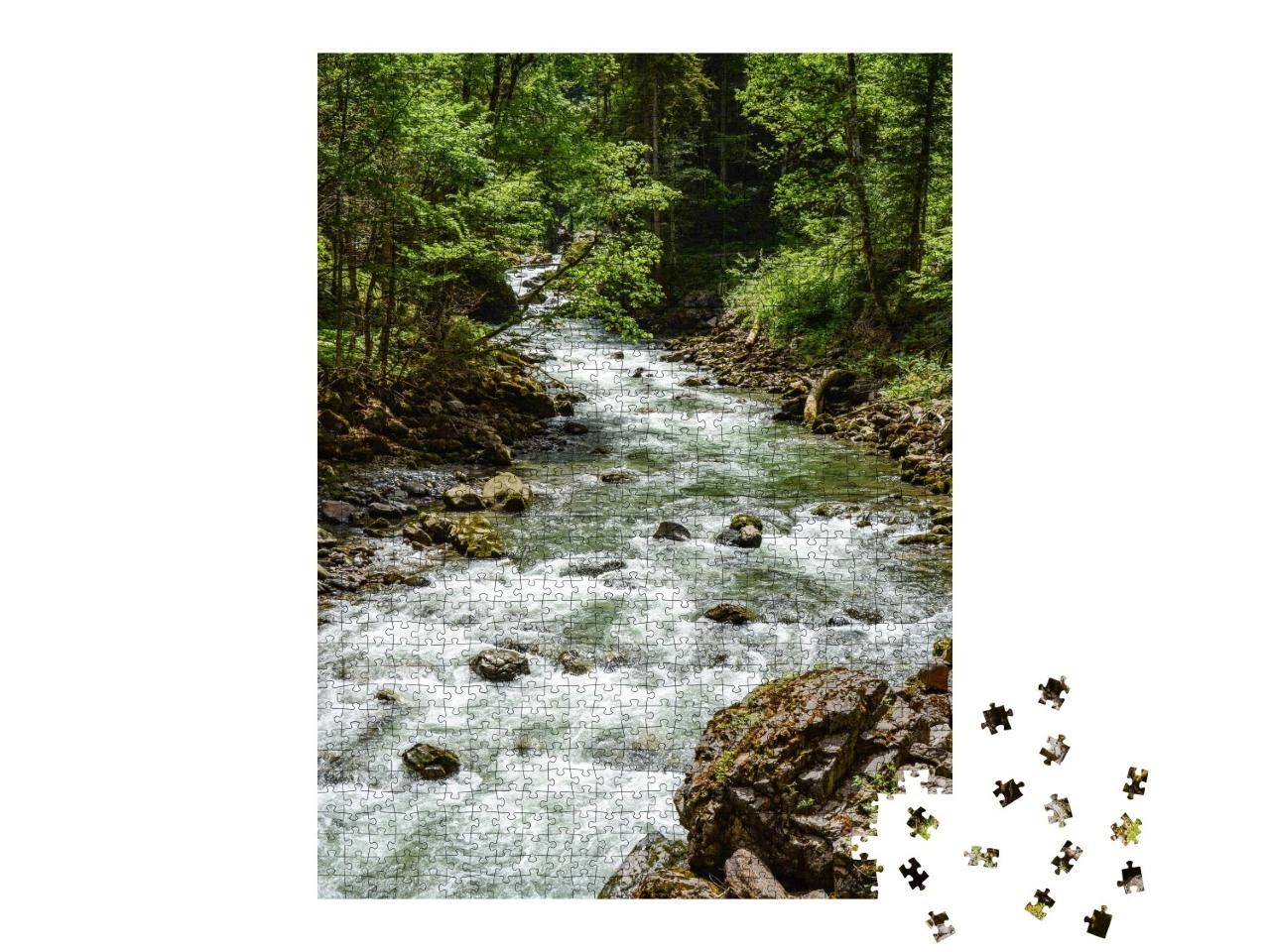 Puzzle de 1000 pièces « Rivière sauvage dans la gorge de Breitach, Bavière, Allemagne »