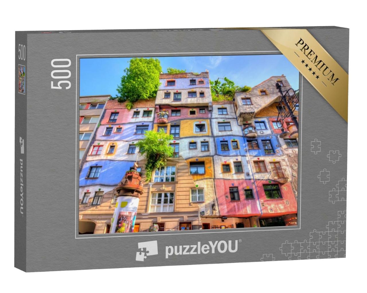 Puzzle de 500 pièces « Maison Hundertwasser à Vienne, Autriche »