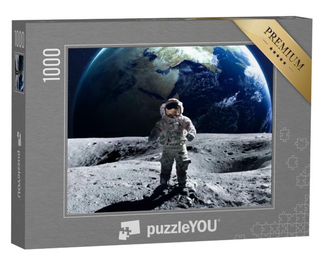 Puzzle de 1000 pièces « Astronaute marchant dans l'espace sur la lune »