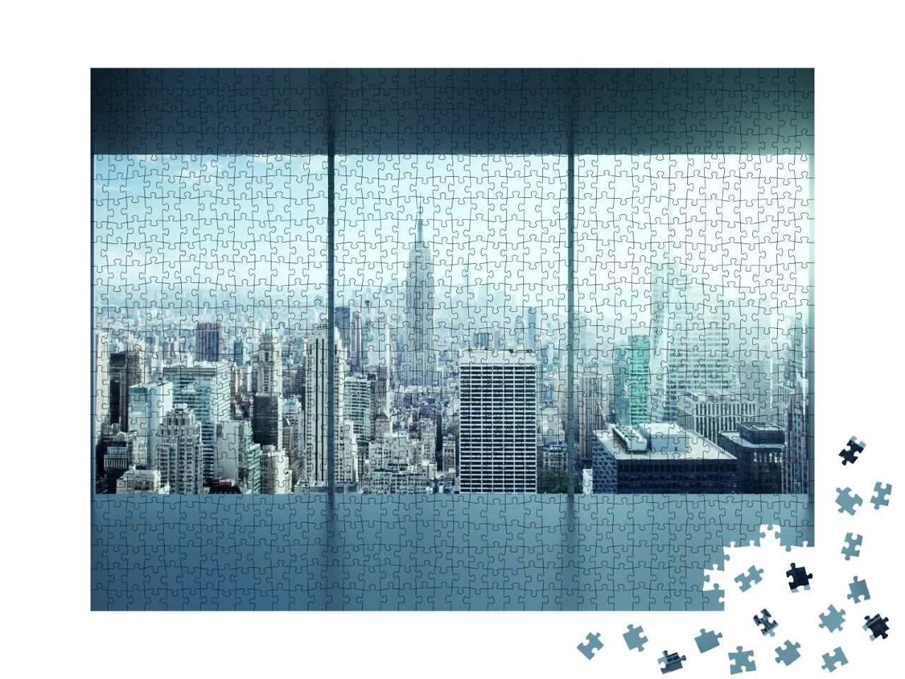 Puzzle de 1000 pièces « Un bureau moderne avec une vue fantastique »