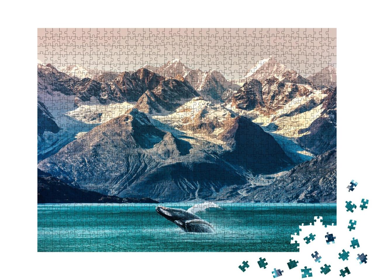 Puzzle de 1000 pièces « Whale Watching : excursion en bateau le long de la côte en Alaska »