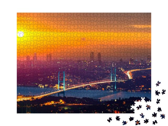 Puzzle de 1000 pièces « Coucher de soleil à couper le souffle sur Istanbul, Turquie »