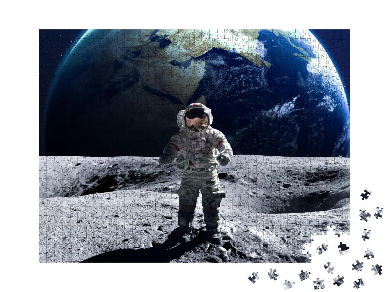 Puzzle de 1000 pièces « Astronaute marchant dans l'espace sur la lune »