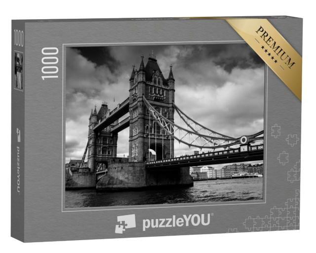 Puzzle de 1000 pièces « Tower Bridge à Londres, noir et blanc »