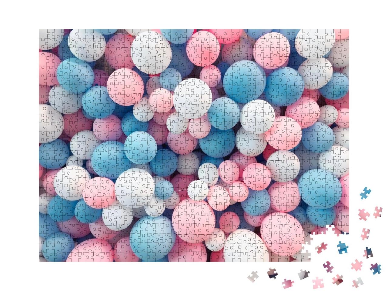 Puzzle de 1000 pièces « Beaucoup de ballons colorés pour la décoration »