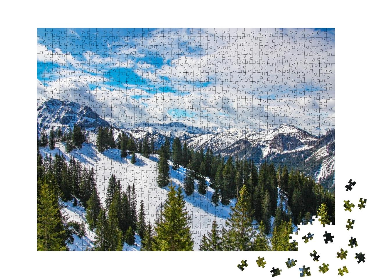 Puzzle de 1000 pièces « Vue panoramique à Schwangau, Bavière, Allemagne »
