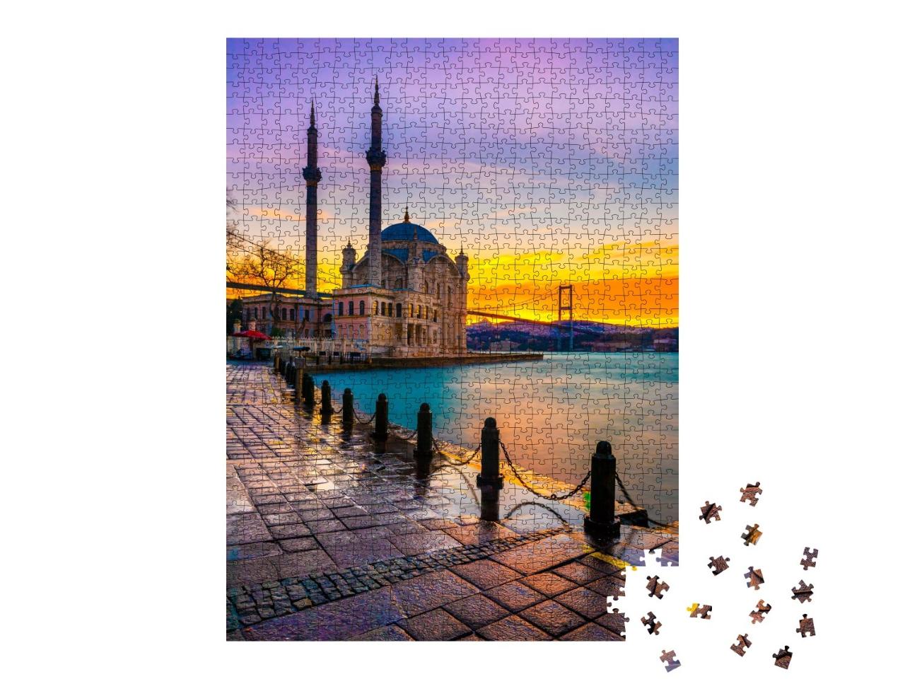 Puzzle de 1000 pièces « Lever de soleil sur le pont du Bosphore »