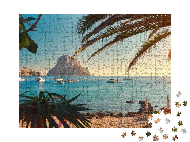 Puzzle de 1000 pièces « Cala d'Hort avec vue sur Es Vedra, Ibiza, Espagne »
