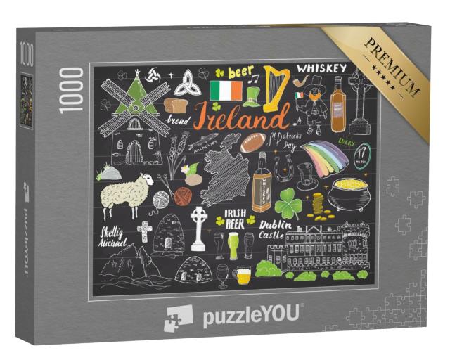 Puzzle de 1000 pièces « L'Irlande en croquis dessinés »
