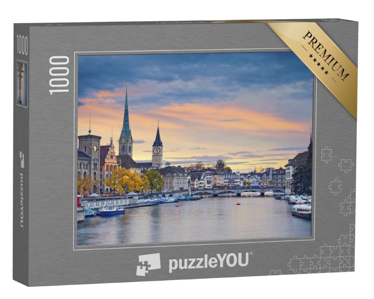 Puzzle de 1000 pièces « Zurich le soir »