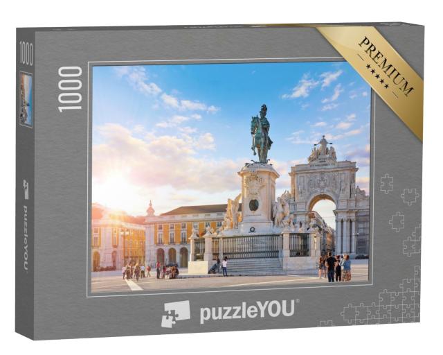 Puzzle de 1000 pièces « Le roi Jose I. Statue dans la vieille ville de Lisbonne, Portugal »