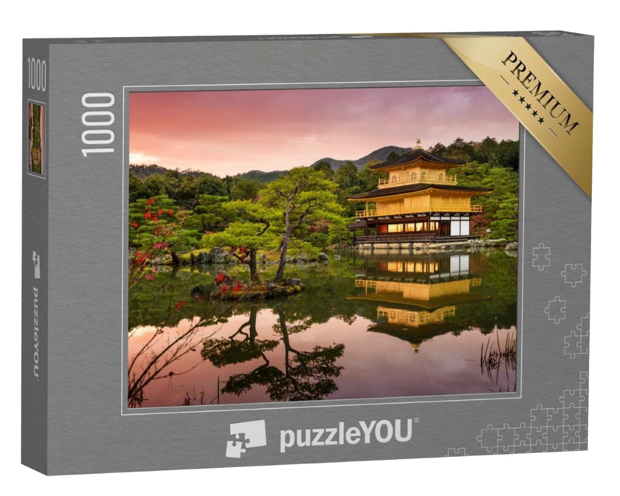 Puzzle de 1000 pièces « Kyoto, Japon au Pavillon d'or au crépuscule »
