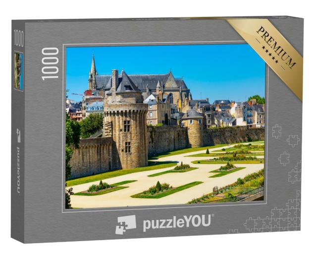 Puzzle de 1000 pièces « Maisons médiévales sur les anciens remparts de Vannes. La Bretagne. France »