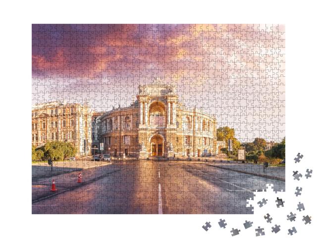 Puzzle de 1000 pièces « Panorama d'Odessa avec l'opéra et le théâtre, Ukraine »