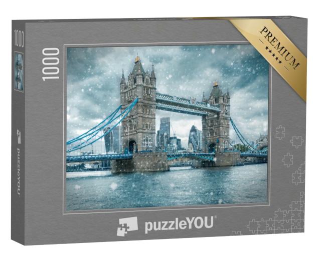 Puzzle de 1000 pièces « Tempête de neige au Tower Bridge, Londres, Royaume-Uni »