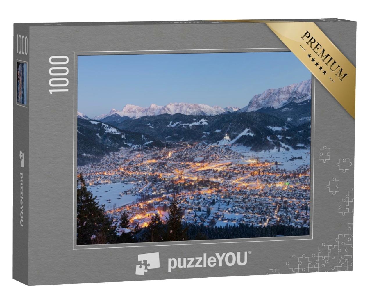 Puzzle de 1000 pièces « Garmisch-Partenkirchen avec neige et montagnes »
