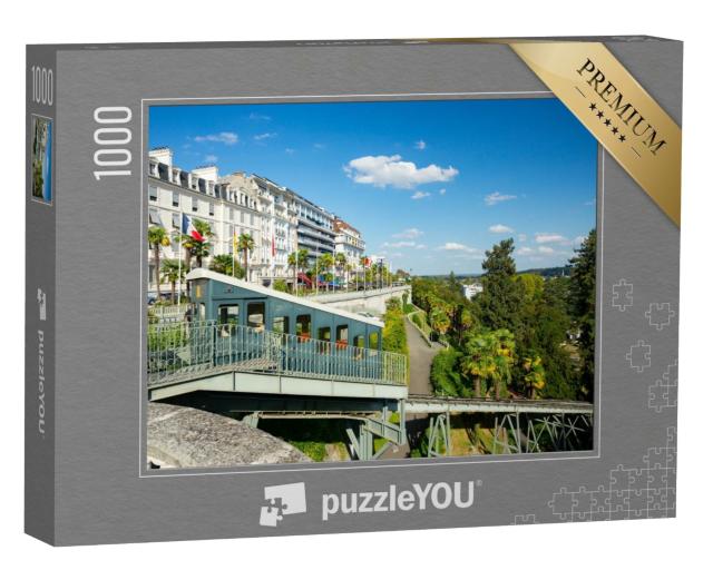 Puzzle de 1000 pièces « Funiculaire de Pau en France au coucher du soleil »
