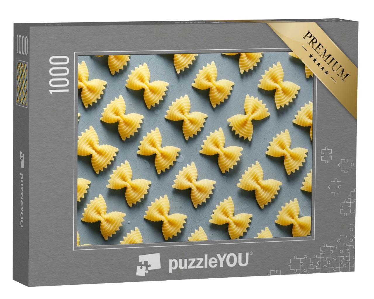 Puzzle de 1000 pièces « Motif symétrique de farfalle, également connu sous le nom de pâtes papillon »