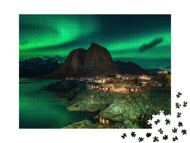 Puzzle de 1000 pièces « Magnifiques aurores boréales en Norvège »