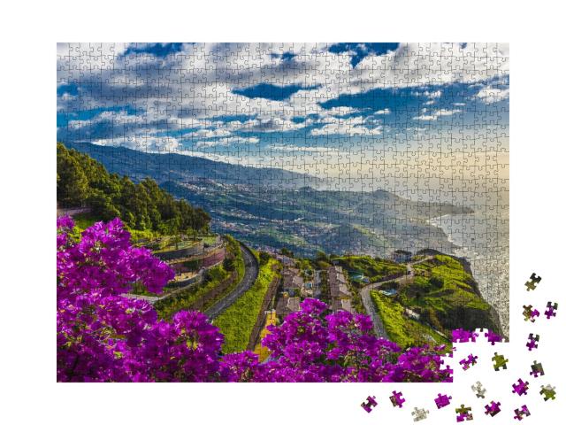 Puzzle de 1000 pièces « Vue aérienne du point le plus haut : Cabo Girao, île de Madère, Portugal »