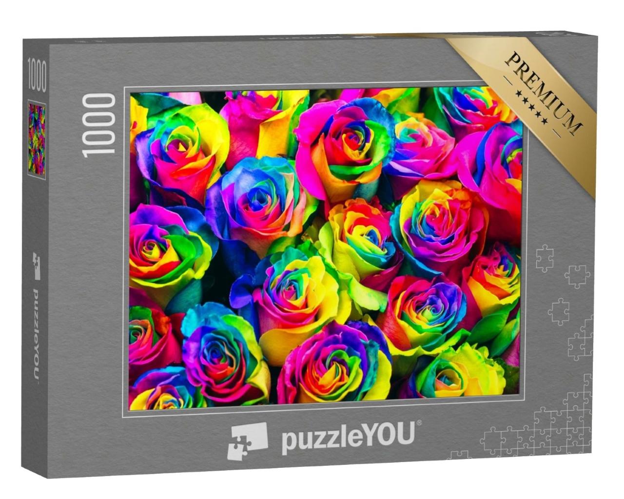 Puzzle de 1000 pièces « Roses arc-en-ciel »