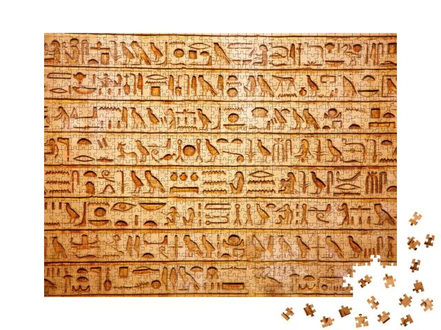 Puzzle de 1000 pièces « Hiéroglyphes de l'Égypte ancienne gravés dans la pierre »