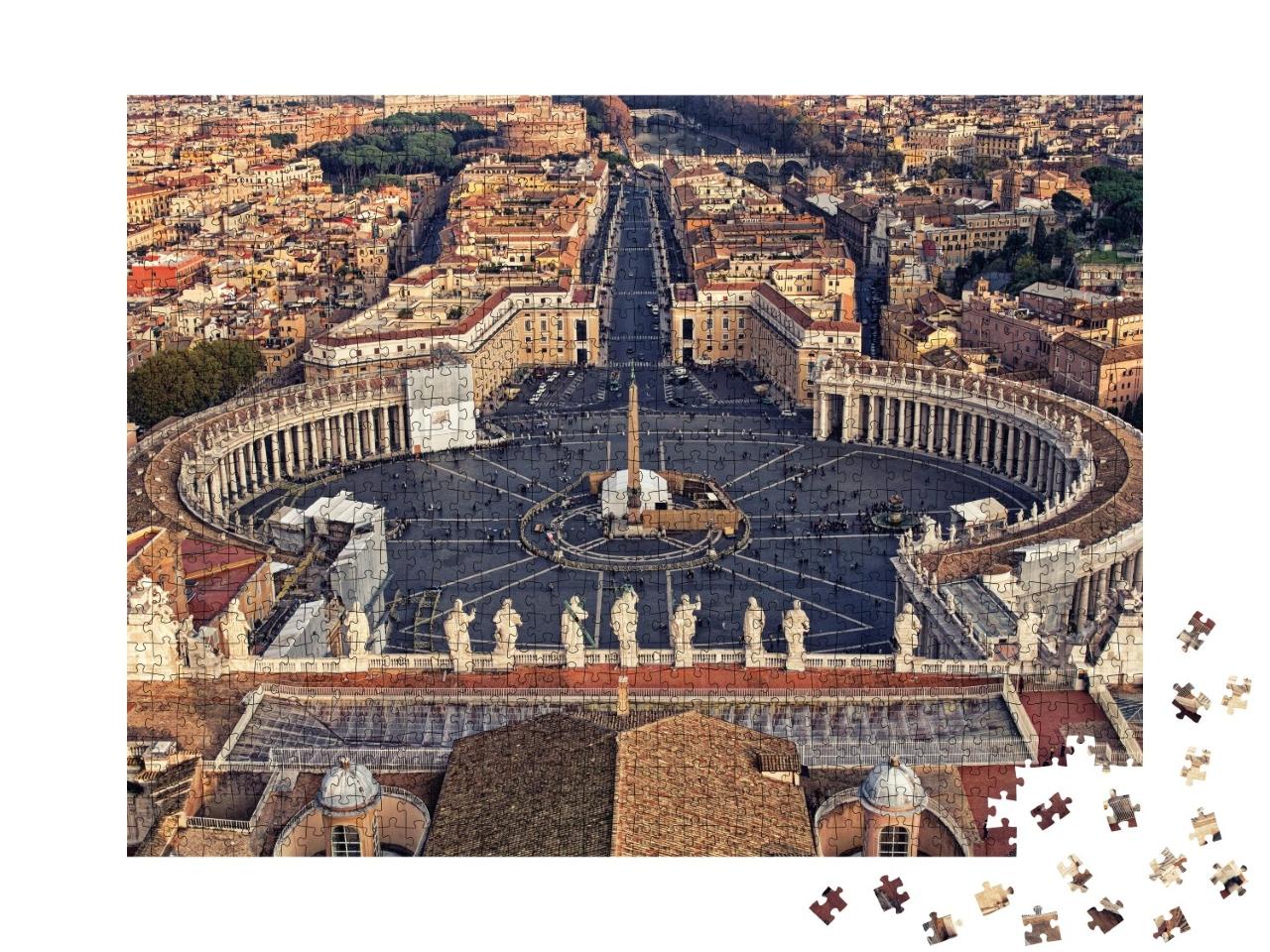 Puzzle de 1000 pièces « Vue de la Piazza San Pietro dans la Cité du Vatican »
