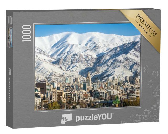 Puzzle de 1000 pièces « Téhéran et les montagnes de l'Alborz en hiver, Iran »