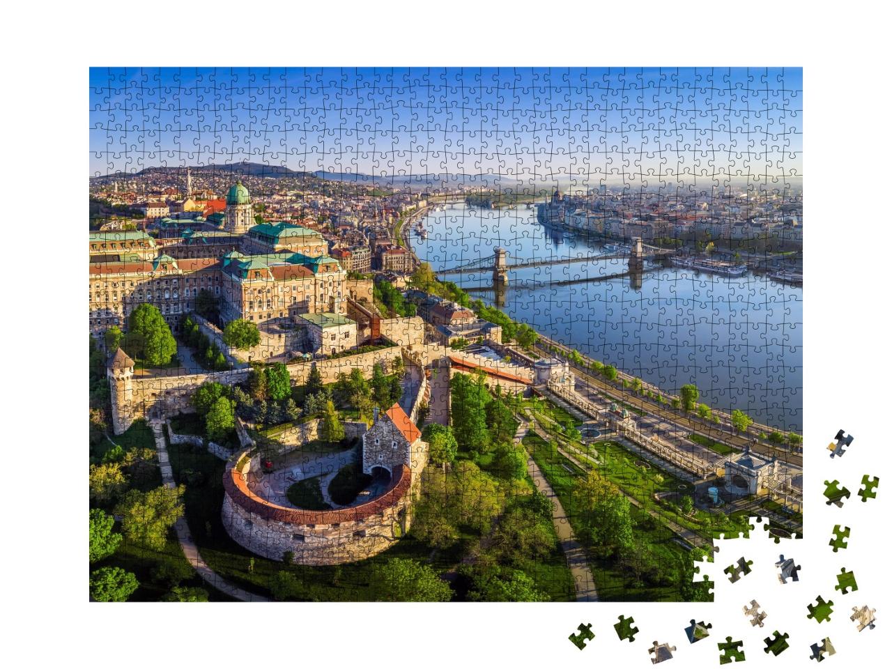 Puzzle de 1000 pièces « Skyline de Budapest avec le Palais Royal, Hongrie »