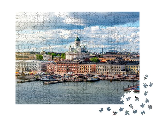 Puzzle de 1000 pièces « Vue de la ville et de la cathédrale d'Helsinki, Finlande »