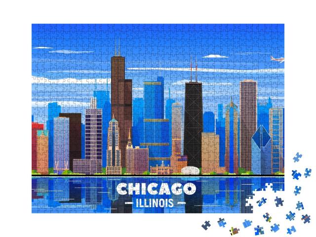 Puzzle de 1000 pièces « L'horizon de Chicago »