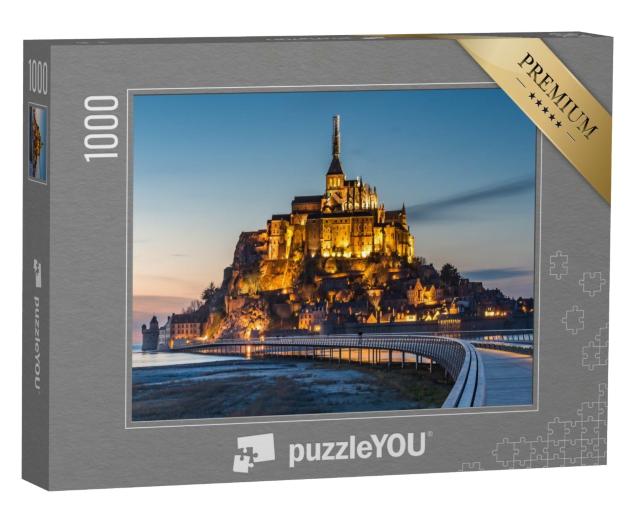 Puzzle de 1000 pièces « Le Mont Saint-Michel illuminé au crépuscule »