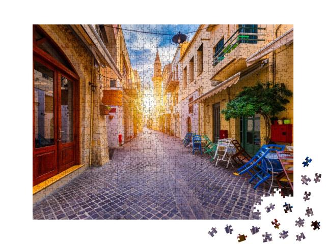 Puzzle de 1000 pièces « Rues le long de la vieille ville de La Canée, Crète, Grèce »