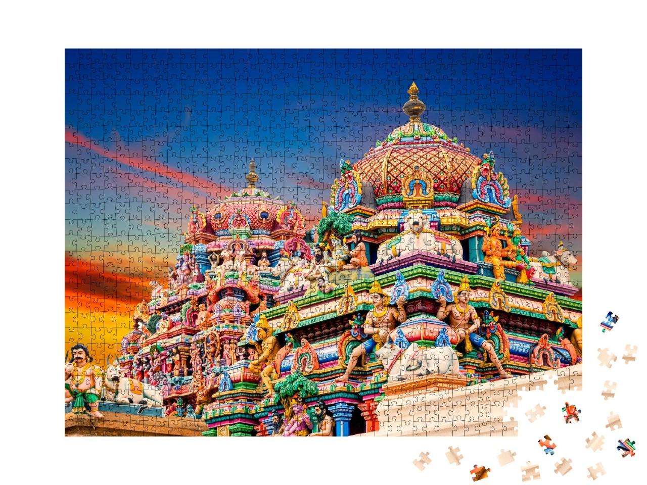 Puzzle de 1000 pièces « Temple Kapaleeshwarar, Chennai, Tamil Nadu, Inde du Sud »