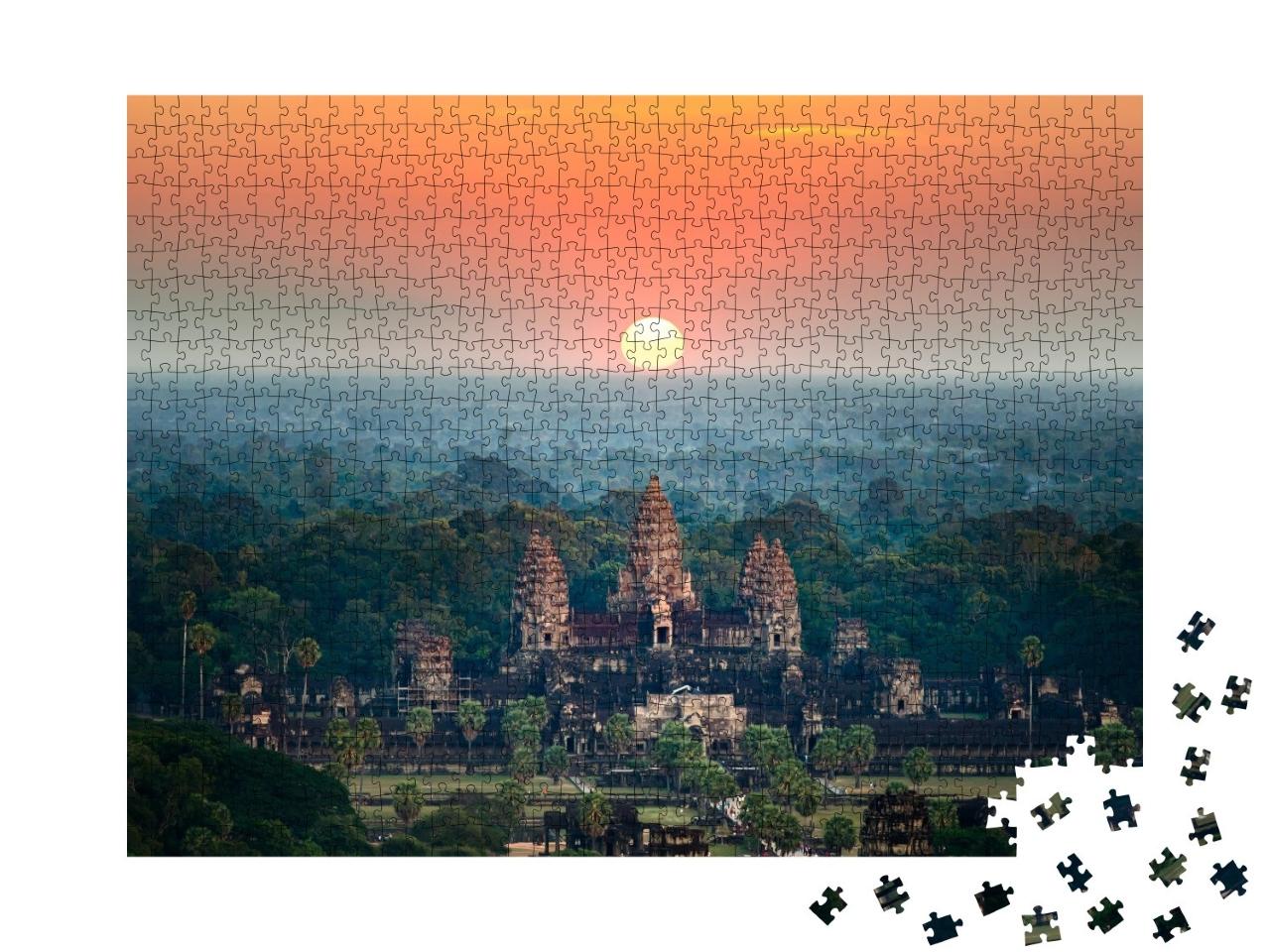 Puzzle de 1000 pièces « Angkor Vat au lever du soleil, Siem Reap, Cambodge »
