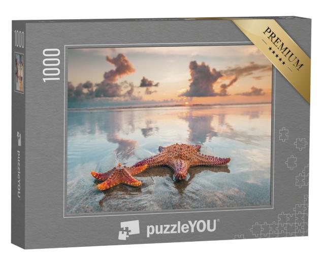 Puzzle de 1000 pièces « Deux étoiles de mer sur une plage de Bali »