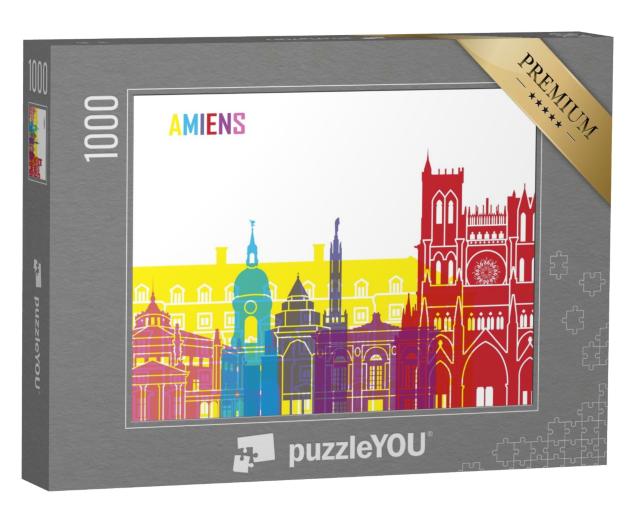 Puzzle de 1000 pièces « Skyline d'Amiens Pop en fichier vectoriel éditable »