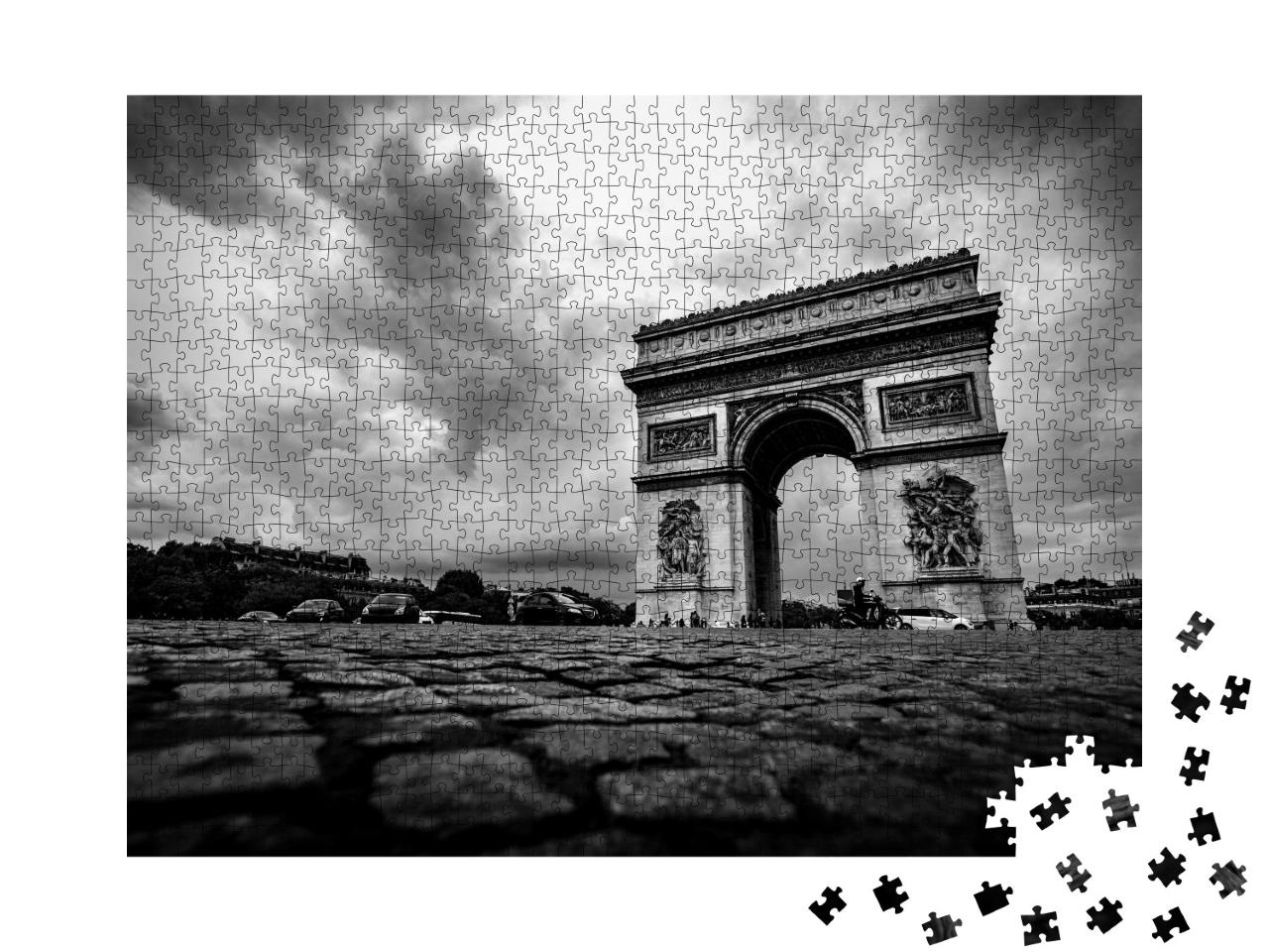 Puzzle de 1000 pièces « Arc de Triomphe, Paris, noir et blanc »