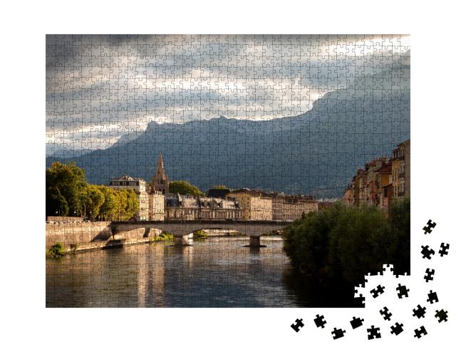 Puzzle de 1000 pièces « Vue sur la rivière Isère à Grenoble, France »