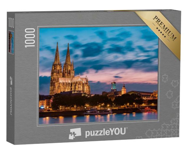 Puzzle de 1000 pièces « Coucher de soleil sur la cathédrale de Cologne »