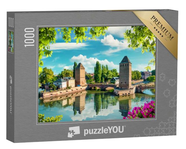 Puzzle de 1000 pièces « Vue des ponts couverts de Strasbourg au printemps »