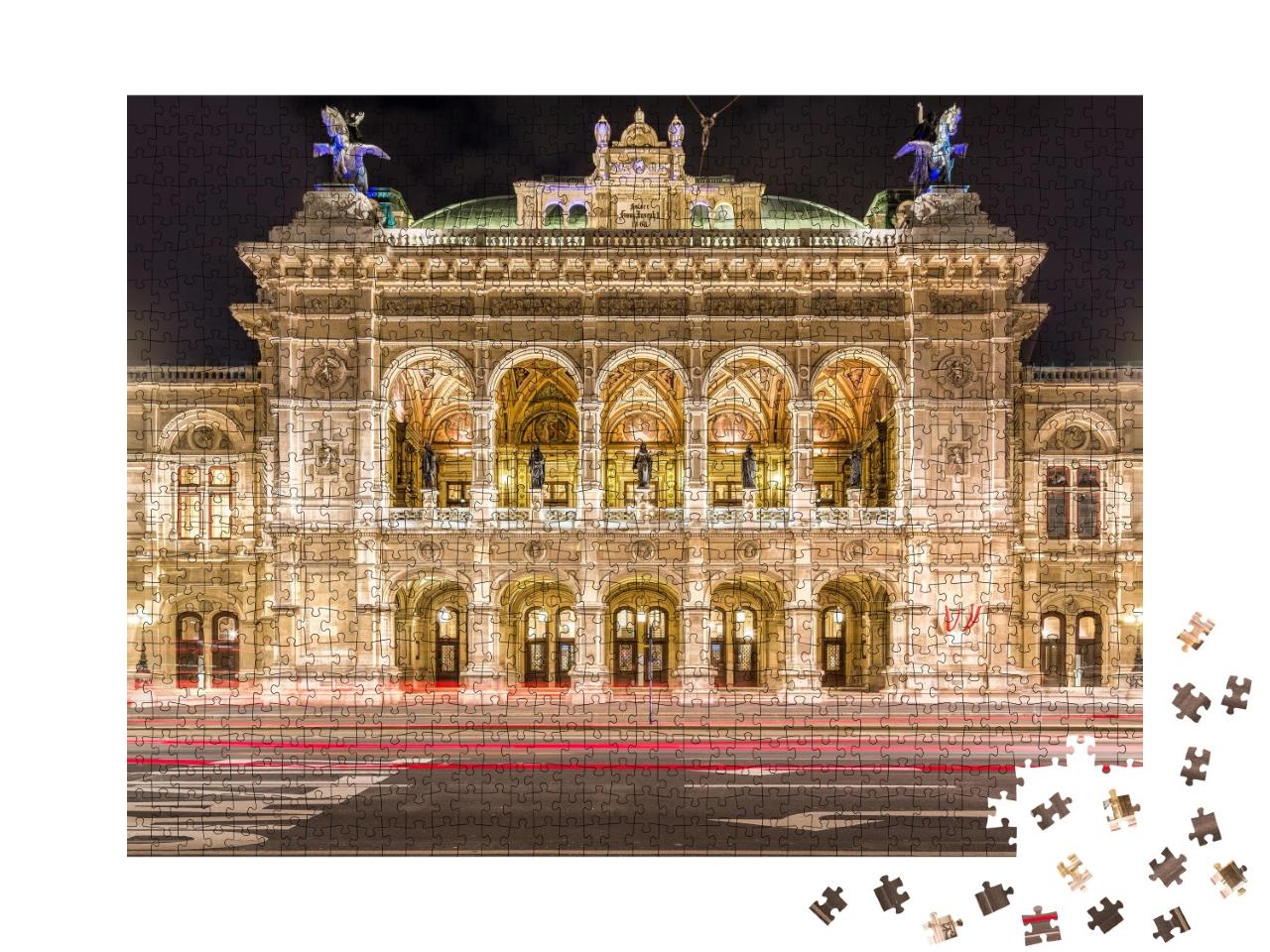 Puzzle de 1000 pièces « Opéra d'État de Vienne de nuit, Vienne, Autriche »
